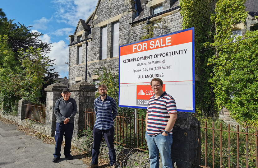 Joel James outside Cowbridge Old Girl's School