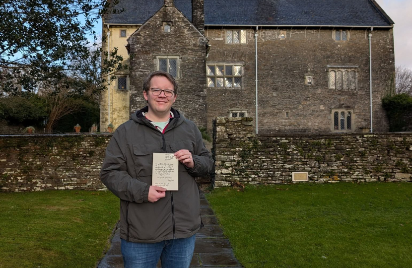 Joel James MS at Llancaiach Fawr Manor