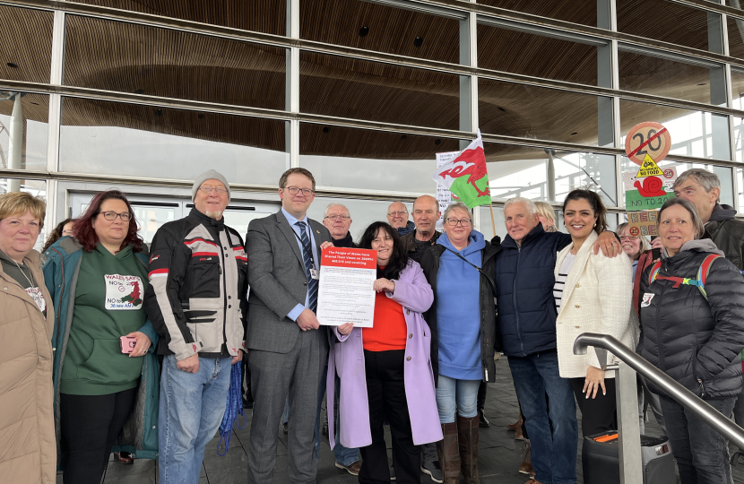 Joel James MS outside the Senedd.