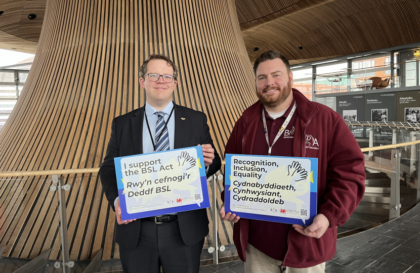 Joel James MS Meeting with the British Deaf Association at the Welsh Parliament