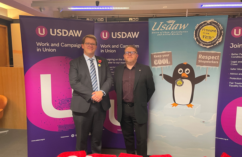 Joel James MS with USDAW Union Representatives