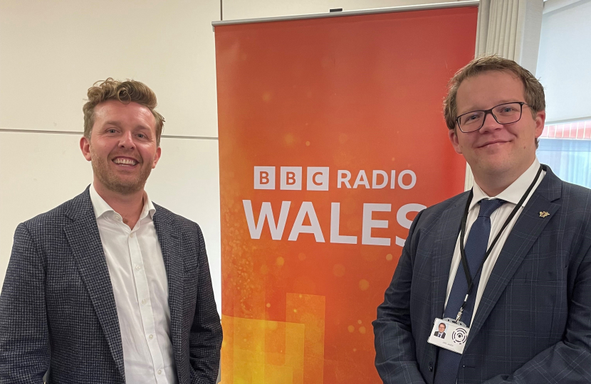 Joel meeting with the BBC in the Senedd