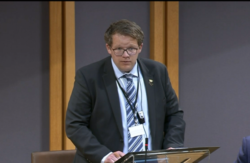 Joel James in the Senedd Chamber