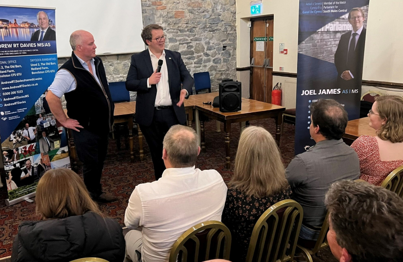 Joel James speaking at Politics and a Pint