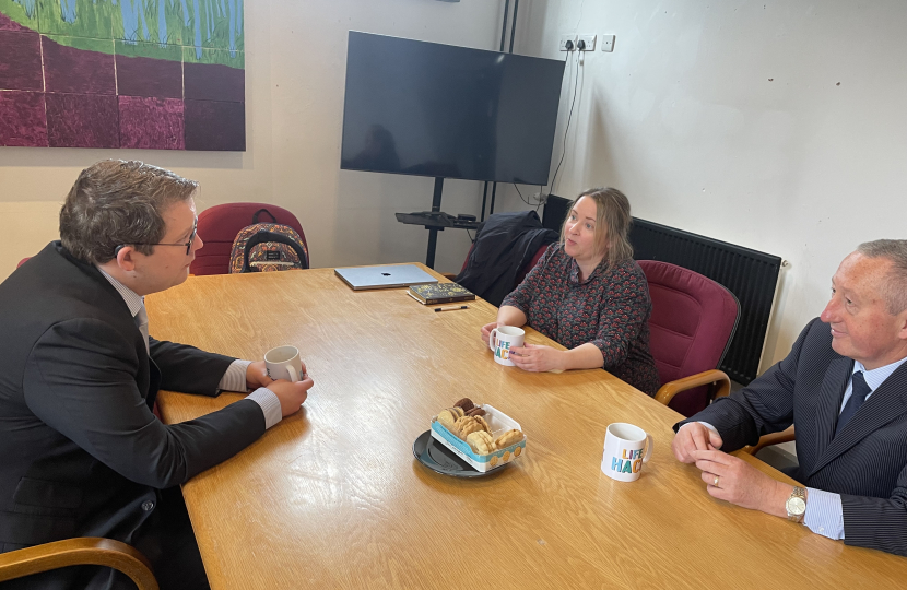 Joel James in discussion with Lynne Thomas and Gary from Valleys Kids