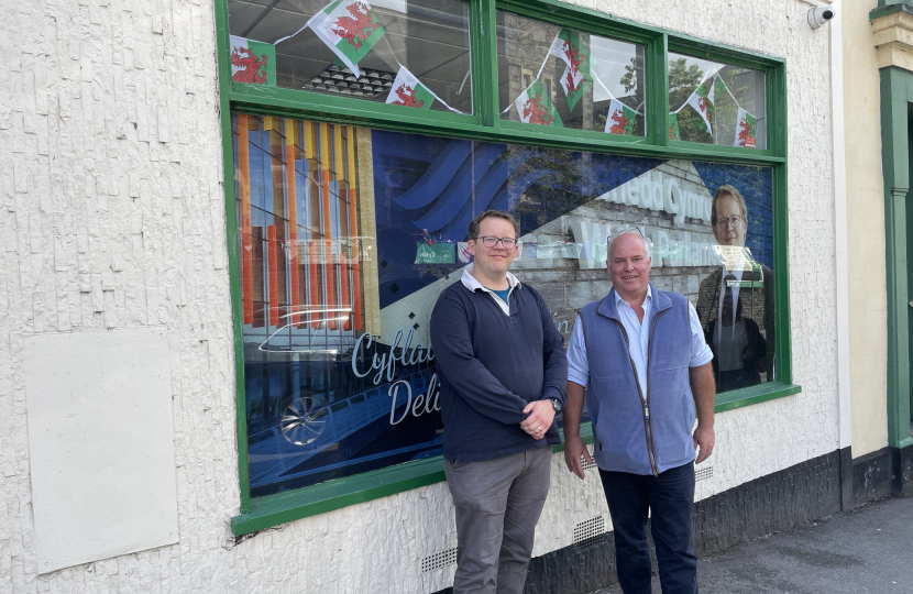 Joel James and Andrew RT Davies in Pontypridd. 