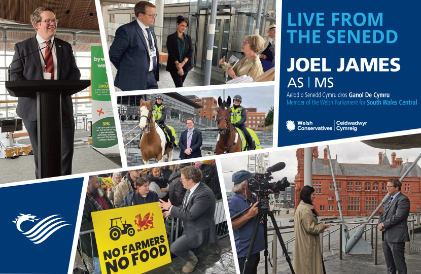 Joel James MS Live from the Senedd Graphic