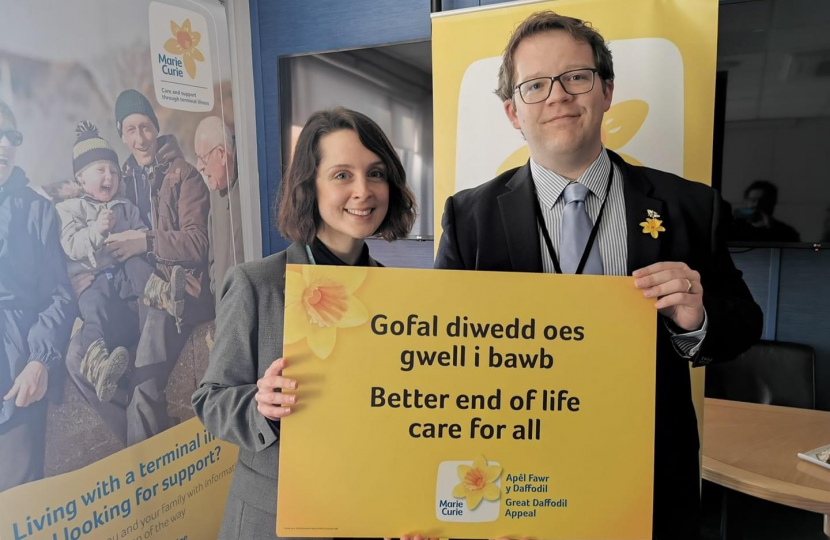 Joel James with Marie Curie representative