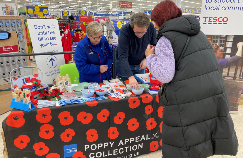 Joel volunteering with the Royal British Legion at Tesco in Aberdare