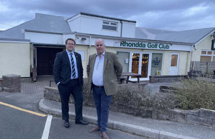 Joel James and Andrew RT Davies at Rhondda Golf Club 