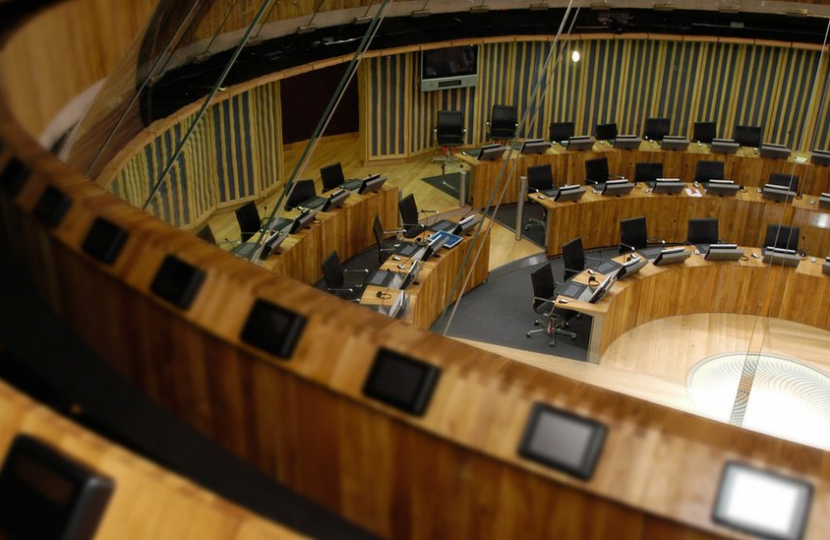 BBC photo of the Senedd chamber 