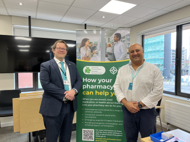 Joel James MS with Community Pharmacy Wales at the Senedd. 