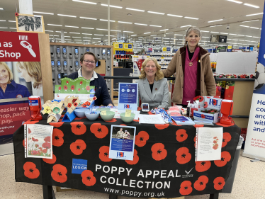 Joel James MS on the Poppy Appeal Stand 