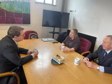 Joel James in discussion with Lynne Thomas and Gary from Valleys Kids