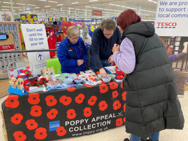 Joel volunteering with the Royal British Legion at Tesco in Aberdare